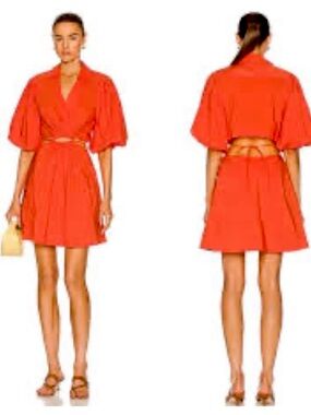 Jonathan Simkhai Orange Mini dress with Cutout Waist